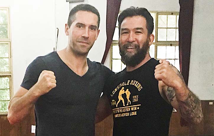 Chris Collins with Scott Adkins in Ip Man 4