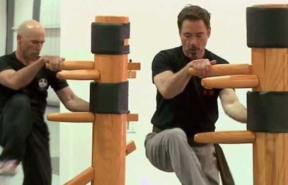 Robert Downey Jr training Wing Chun with his Sifu